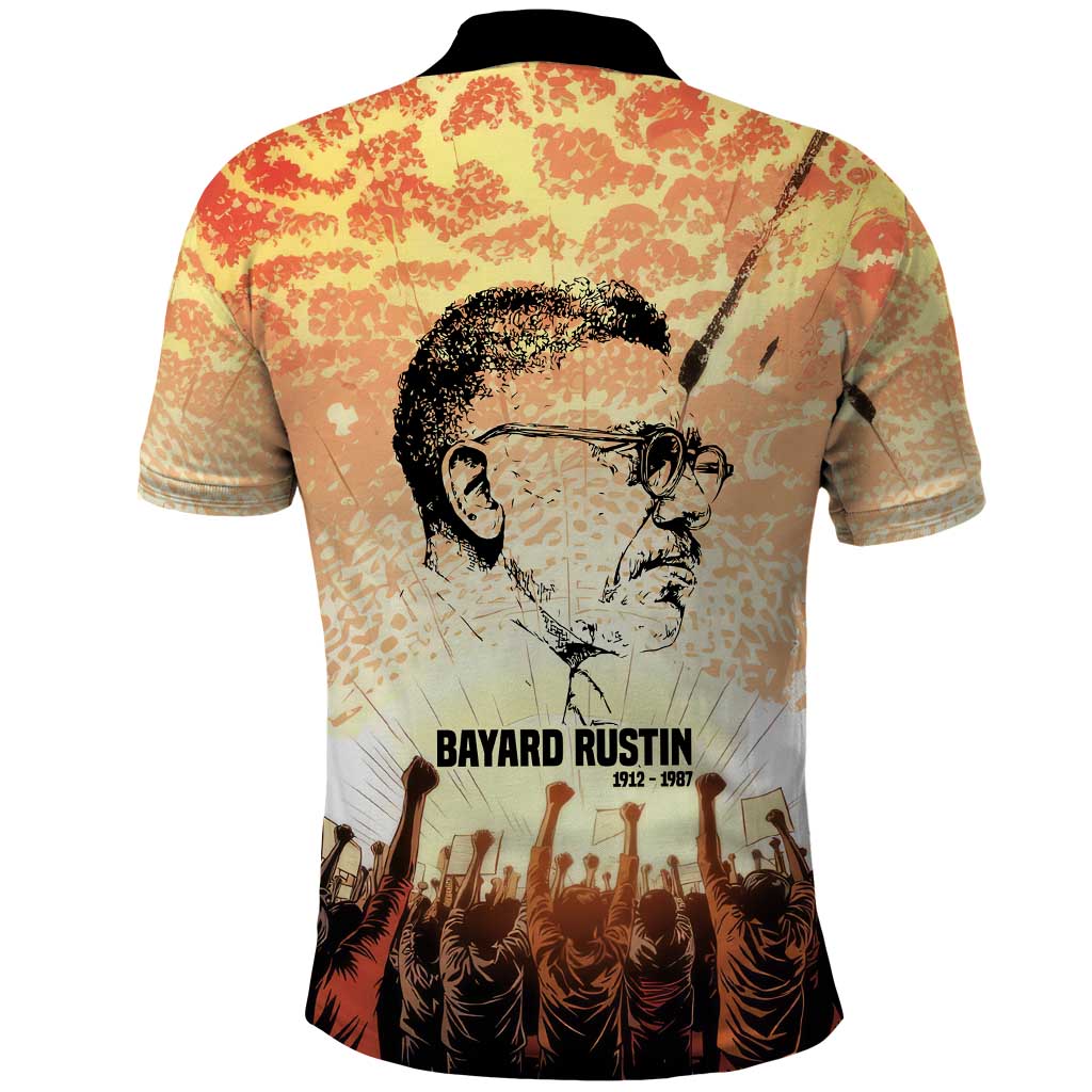 Bayard Rustin Polo Shirt with Radical Nonviolence Design Protest Crowd and Courage Civil Rights Tribute - African Pride
