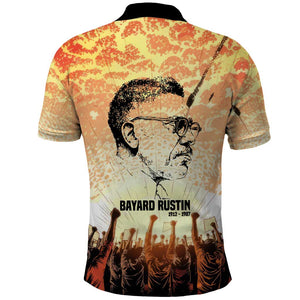 Bayard Rustin Polo Shirt with Radical Nonviolence Design Protest Crowd and Courage Civil Rights Tribute - African Pride