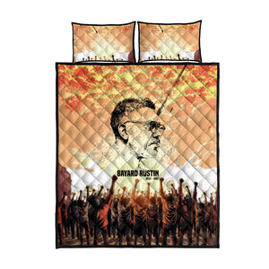 Bayard Rustin Quilt Bed Set with Radical Nonviolence Design Protest Crowd and Courage Civil Rights Tribute - African Pride