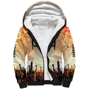 Bayard Rustin Sherpa Hoodie with Radical Nonviolence Design Protest Crowd and Courage Civil Rights Tribute - African Pride