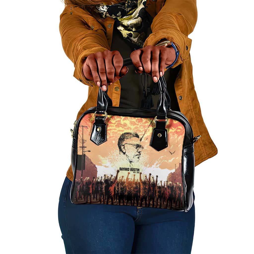 Bayard Rustin Shoulder Handbag with Radical Nonviolence Design Protest Crowd and Courage Civil Rights Tribute - African Pride