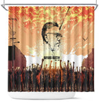 Bayard Rustin Shower Curtain with Radical Nonviolence Design Protest Crowd and Courage Civil Rights Tribute - African Pride