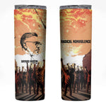Bayard Rustin Skinny Tumbler with Radical Nonviolence Design Protest Crowd and Courage Civil Rights Tribute - African Pride