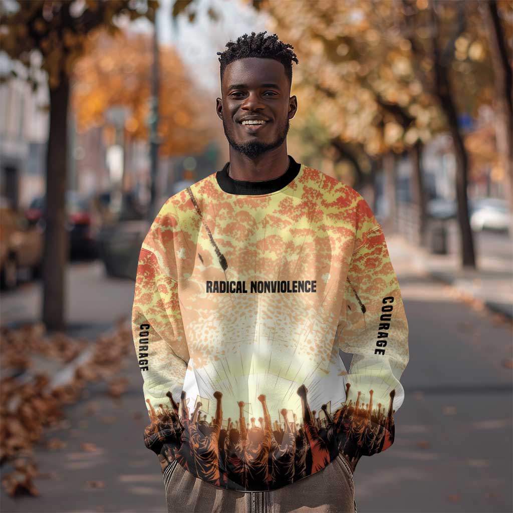 Bayard Rustin Sweatshirt with Radical Nonviolence Design Protest Crowd and Courage Civil Rights Tribute - African Pride