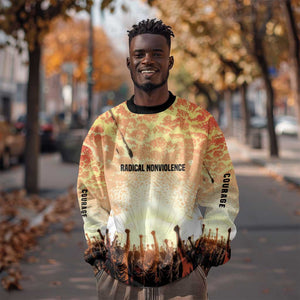 Bayard Rustin Sweatshirt with Radical Nonviolence Design Protest Crowd and Courage Civil Rights Tribute - African Pride