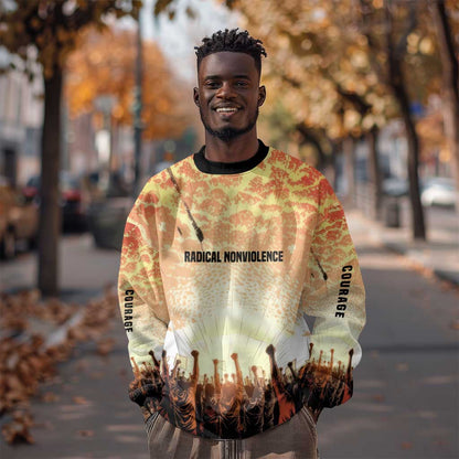 Bayard Rustin Sweatshirt with Radical Nonviolence Design Protest Crowd and Courage Civil Rights Tribute - African Pride