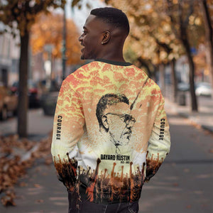 Bayard Rustin Sweatshirt with Radical Nonviolence Design Protest Crowd and Courage Civil Rights Tribute - African Pride