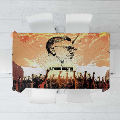 Bayard Rustin Tablecloth with Radical Nonviolence Design Protest Crowd and Courage Civil Rights Tribute - African Pride
