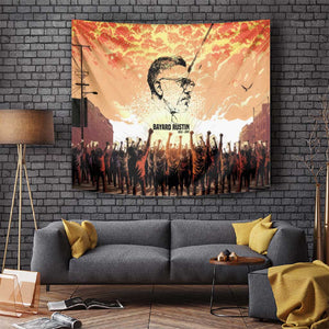 Bayard Rustin Tapestry with Radical Nonviolence Design Protest Crowd and Courage Civil Rights Tribute - African Pride