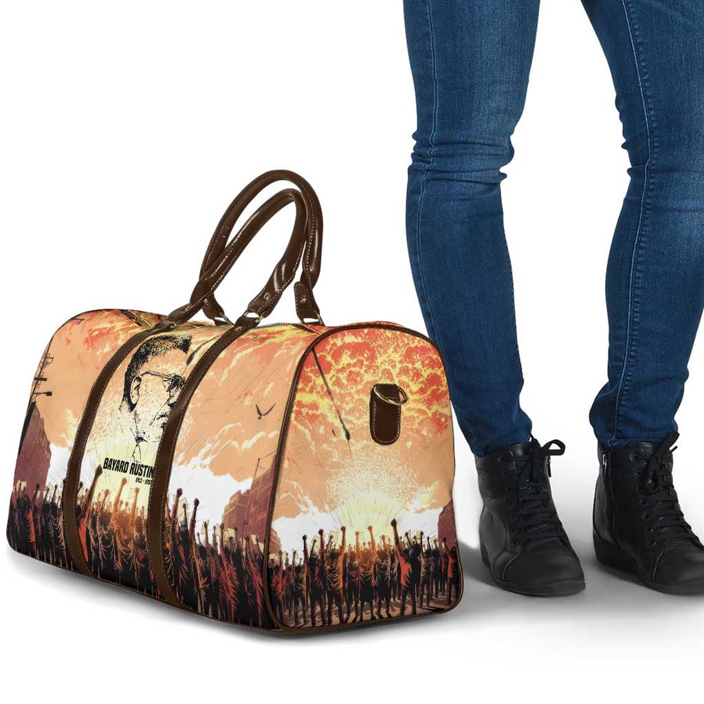 Bayard Rustin Travel Bag with Radical Nonviolence Design Protest Crowd and Courage Civil Rights Tribute - African Pride