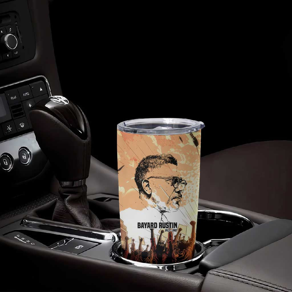 Bayard Rustin Tumbler Cup with Radical Nonviolence Design Protest Crowd and Courage Civil Rights Tribute - African Pride