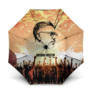 Bayard Rustin Umbrella with Radical Nonviolence Design Protest Crowd and Courage Civil Rights Tribute - African Pride