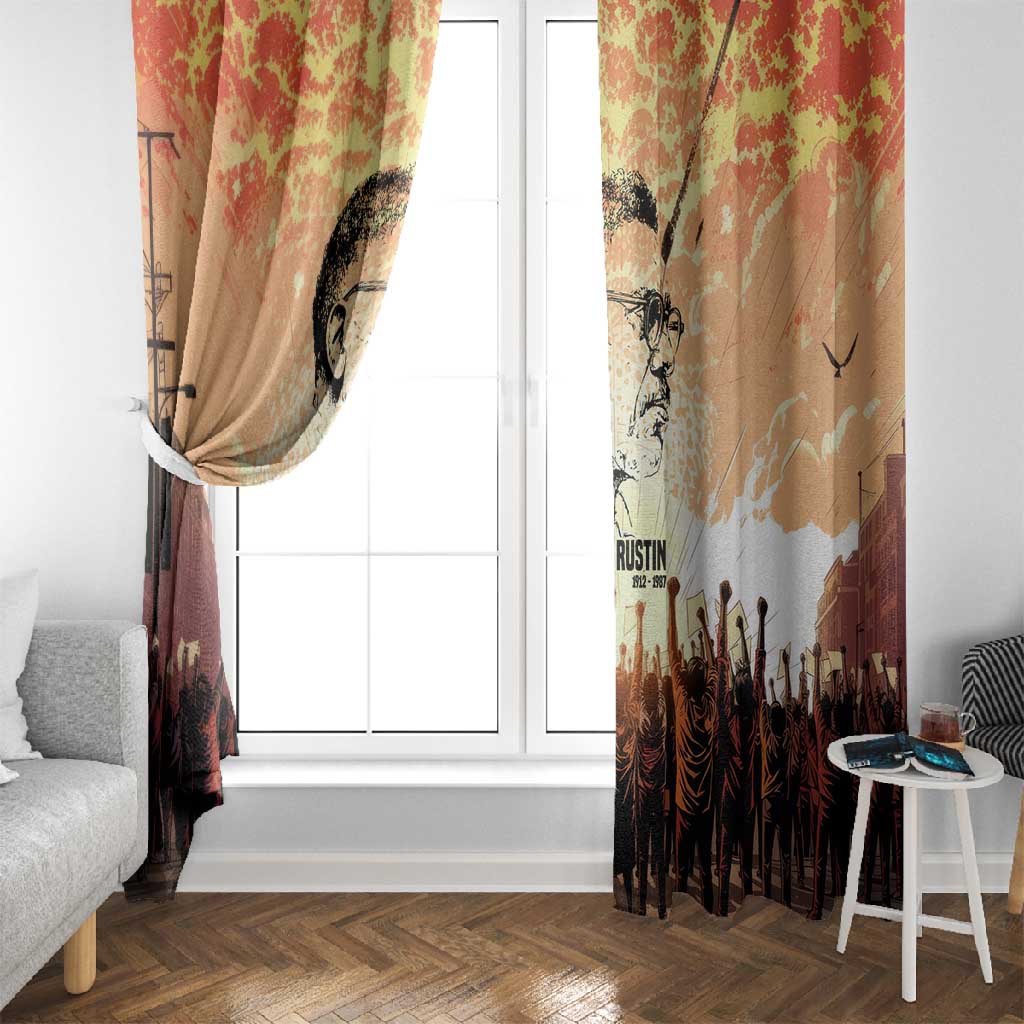 Bayard Rustin Window Curtain with Radical Nonviolence Design Protest Crowd and Courage Civil Rights Tribute - African Pride