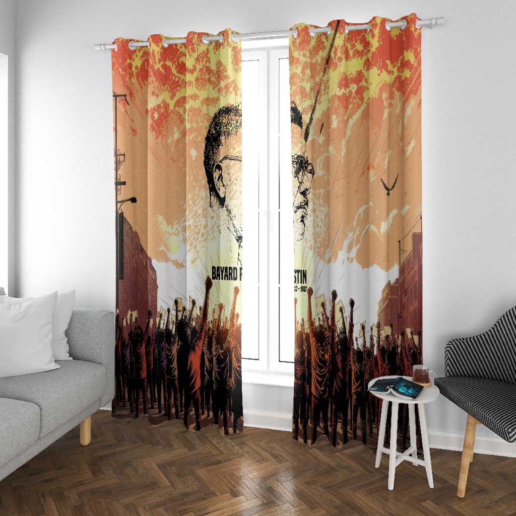 Bayard Rustin Window Curtain with Radical Nonviolence Design Protest Crowd and Courage Civil Rights Tribute - African Pride