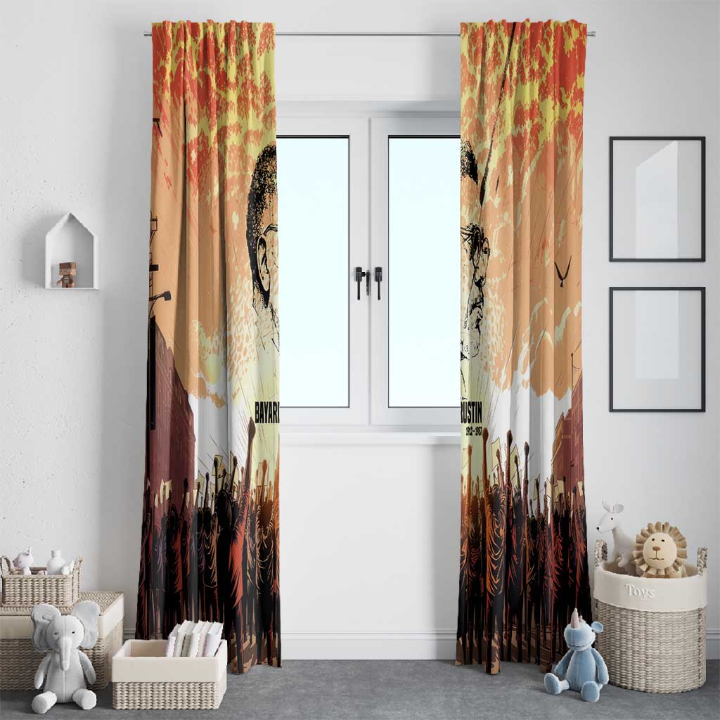 Bayard Rustin Window Curtain with Radical Nonviolence Design Protest Crowd and Courage Civil Rights Tribute - African Pride