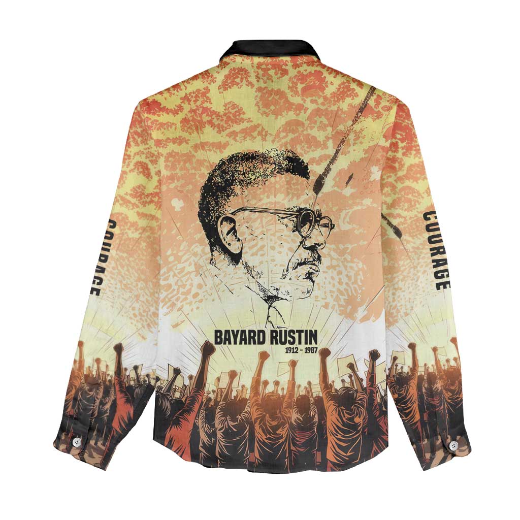 Bayard Rustin Women Casual Shirt with Radical Nonviolence Design Protest Crowd and Courage Civil Rights Tribute - African Pride