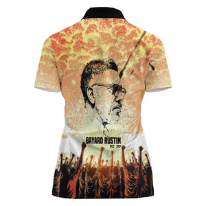 Bayard Rustin Women Polo Shirt with Radical Nonviolence Design Protest Crowd and Courage Civil Rights Tribute - African Pride