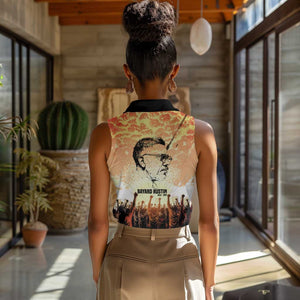 Bayard Rustin Women Sleeveless Polo Shirt with Radical Nonviolence Design Protest Crowd and Courage Civil Rights Tribute - African Pride