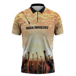 Bayard Rustin Zipper Polo Shirt with Radical Nonviolence Design Protest Crowd and Courage Civil Rights Tribute - African Pride