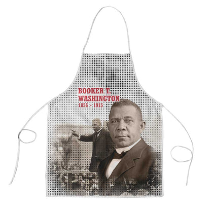 Booker T. Washington Apron Halftone Portrait Design Tilling a Field Quote Historical Civil Rights Tribute - African Pride