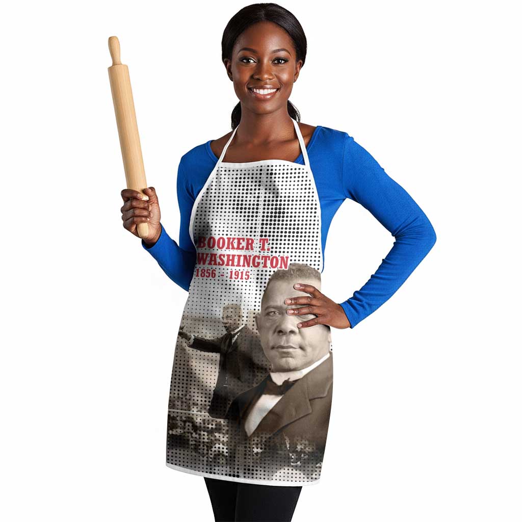 Booker T. Washington Apron Halftone Portrait Design Tilling a Field Quote Historical Civil Rights Tribute - African Pride