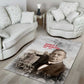 Booker T. Washington Area Rug Halftone Portrait Design Tilling a Field Quote Historical Civil Rights Tribute - African Pride