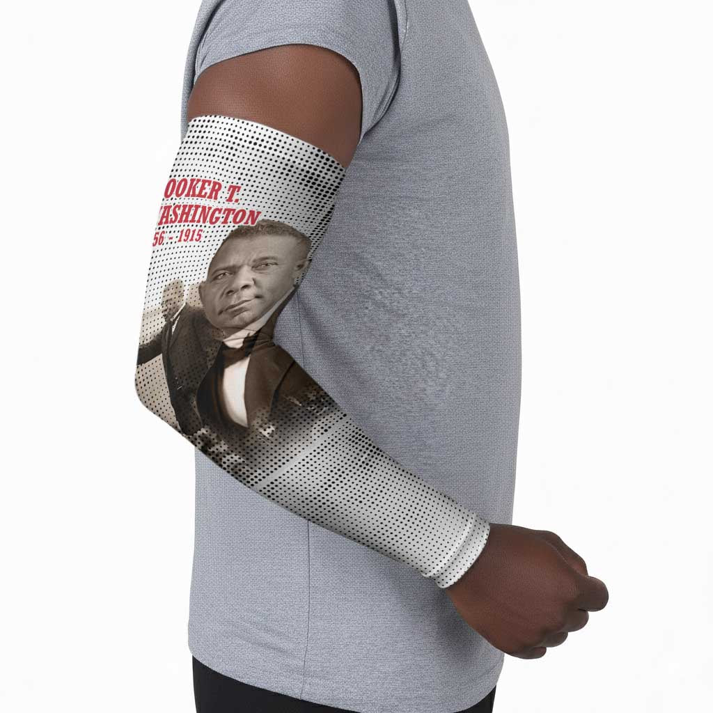 Booker T. Washington Arm Sleeves Halftone Portrait Design Tilling a Field Quote Historical Civil Rights Tribute - African Pride
