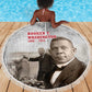 Booker T. Washington Beach Blanket Halftone Portrait Design Tilling a Field Quote Historical Civil Rights Tribute - African Pride
