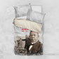 Booker T. Washington Bedding Set Halftone Portrait Design Tilling a Field Quote Historical Civil Rights Tribute - African Pride