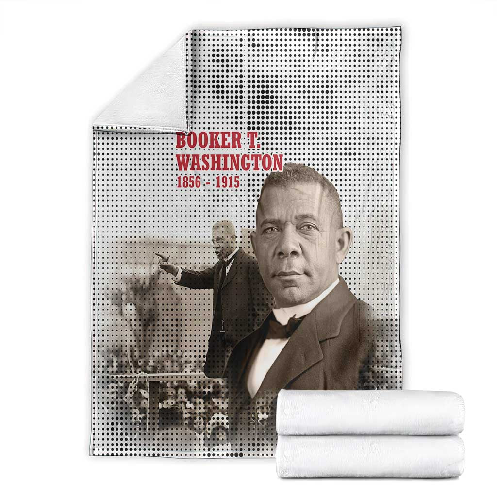 Booker T. Washington Blanket Halftone Portrait Design Tilling a Field Quote Historical Civil Rights Tribute - African Pride