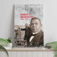 Booker T. Washington Canvas Wall Art Halftone Portrait Design Tilling a Field Quote Historical Civil Rights Tribute - African Pride