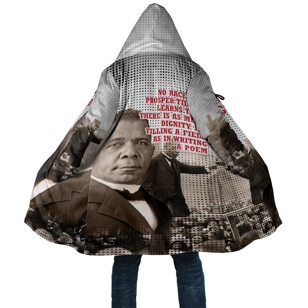 Booker T. Washington Cloak Halftone Portrait Design Tilling a Field Quote Historical Civil Rights Tribute - African Pride
