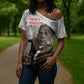 Booker T. Washington Cross Shoulder Shirt Halftone Portrait Design Tilling a Field Quote Historical Civil Rights Tribute - African Pride