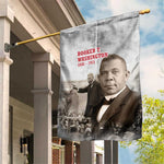 Booker T. Washington Garden Flag Halftone Portrait Design Tilling a Field Quote Historical Civil Rights Tribute - African Pride