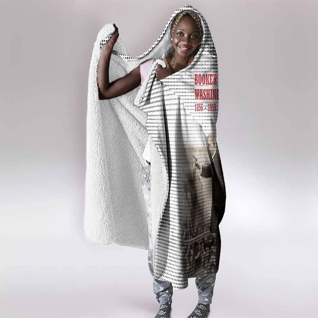 Booker T. Washington Hooded Blanket Halftone Portrait Design Tilling a Field Quote Historical Civil Rights Tribute - African Pride