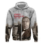 Booker T. Washington Hoodie Halftone Portrait Design Tilling a Field Quote Historical Civil Rights Tribute - African Pride