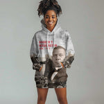 Booker T. Washington Hoodie Dress Halftone Portrait Design Tilling a Field Quote Historical Civil Rights Tribute - African Pride