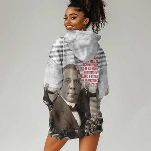 Booker T. Washington Hoodie Dress Halftone Portrait Design Tilling a Field Quote Historical Civil Rights Tribute - African Pride