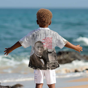 Booker T. Washington Kid Hawaiian Shirt Halftone Portrait Design Tilling a Field Quote Historical Civil Rights Tribute TS04