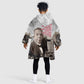 Booker T. Washington Kid Wearable Blanket Hoodie Halftone Portrait Design Tilling a Field Quote Historical Civil Rights Tribute - African Pride