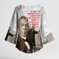 Booker T. Washington Kimono Sleeve Blouse Halftone Portrait Design Tilling a Field Quote Historical Civil Rights Tribute - African Pride