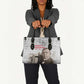 Booker T. Washington Leather Bag Halftone Portrait Design Tilling a Field Quote Historical Civil Rights Tribute - African Pride