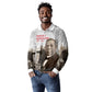 Booker T. Washington Long Sleeve Polo Shirt Halftone Portrait Design Tilling a Field Quote Historical Civil Rights Tribute - African Pride
