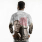 Booker T. Washington Long Sleeve Polo Shirt Halftone Portrait Design Tilling a Field Quote Historical Civil Rights Tribute - African Pride