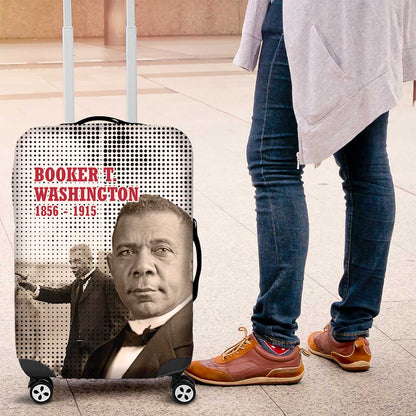 Booker T. Washington Luggage Cover Halftone Portrait Design Tilling a Field Quote Historical Civil Rights Tribute - African Pride