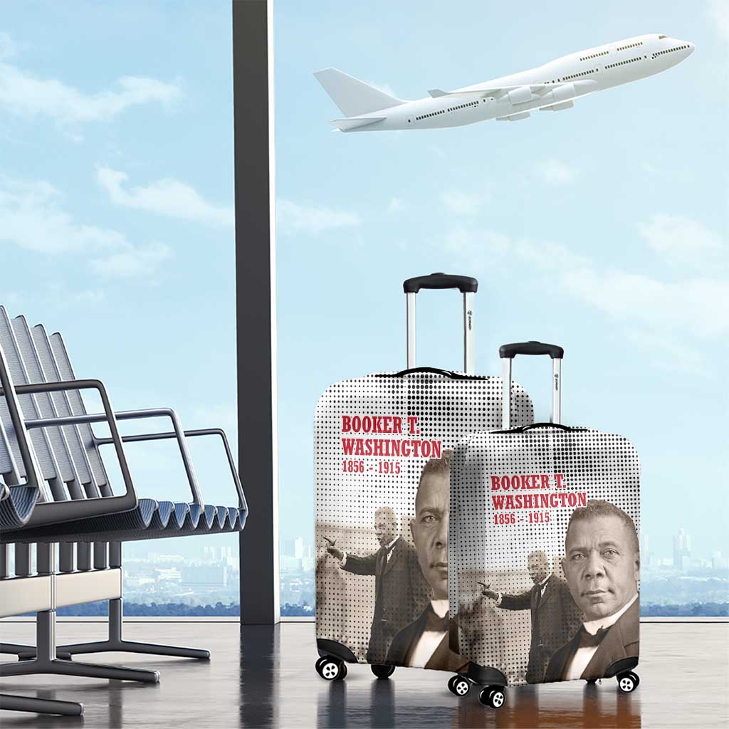 Booker T. Washington Luggage Cover Halftone Portrait Design Tilling a Field Quote Historical Civil Rights Tribute - African Pride
