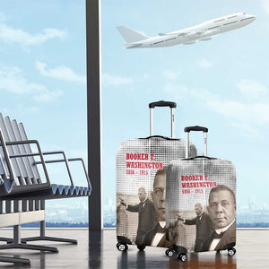 Booker T. Washington Luggage Cover Halftone Portrait Design Tilling a Field Quote Historical Civil Rights Tribute - African Pride