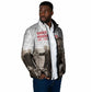 Booker T. Washington Padded Jacket Halftone Portrait Design Tilling a Field Quote Historical Civil Rights Tribute - African Pride