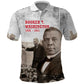 Booker T. Washington Polo Shirt Halftone Portrait Design Tilling a Field Quote Historical Civil Rights Tribute TS04