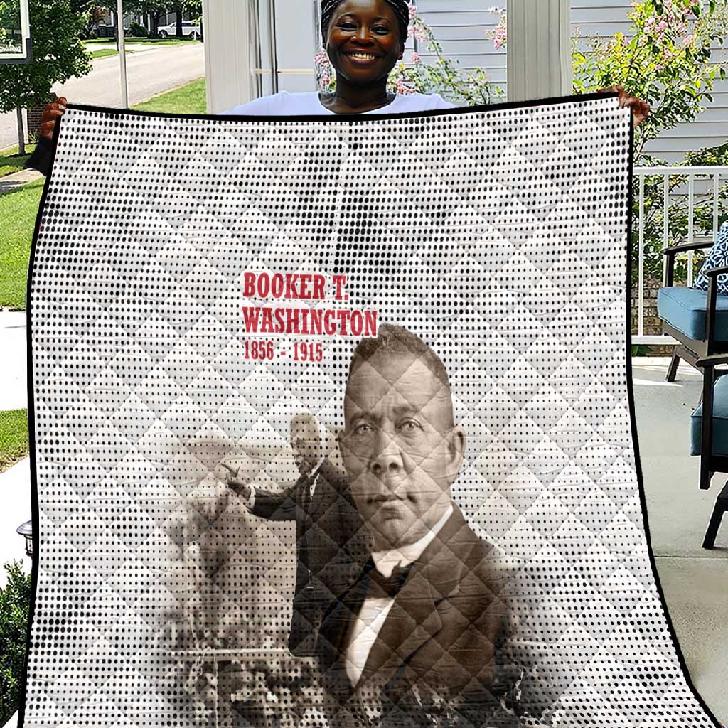 Booker T. Washington Quilt Halftone Portrait Design Tilling a Field Quote Historical Civil Rights Tribute - African Pride